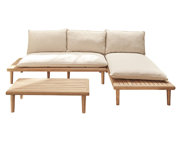 Papeete - salon bas de jardin 4 places + table – en bois d'acacia FSC® 100%