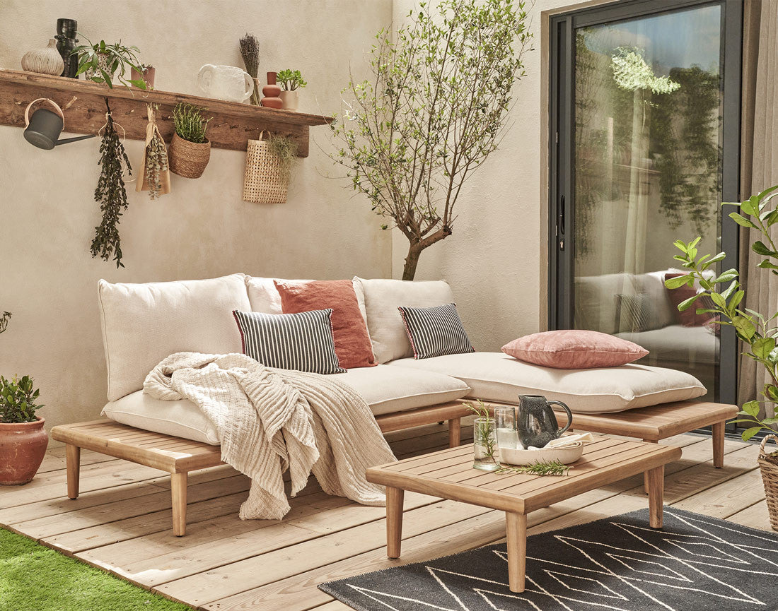 Papeete - salon bas de jardin 4 places + table – en bois d'acacia FSC® 100%