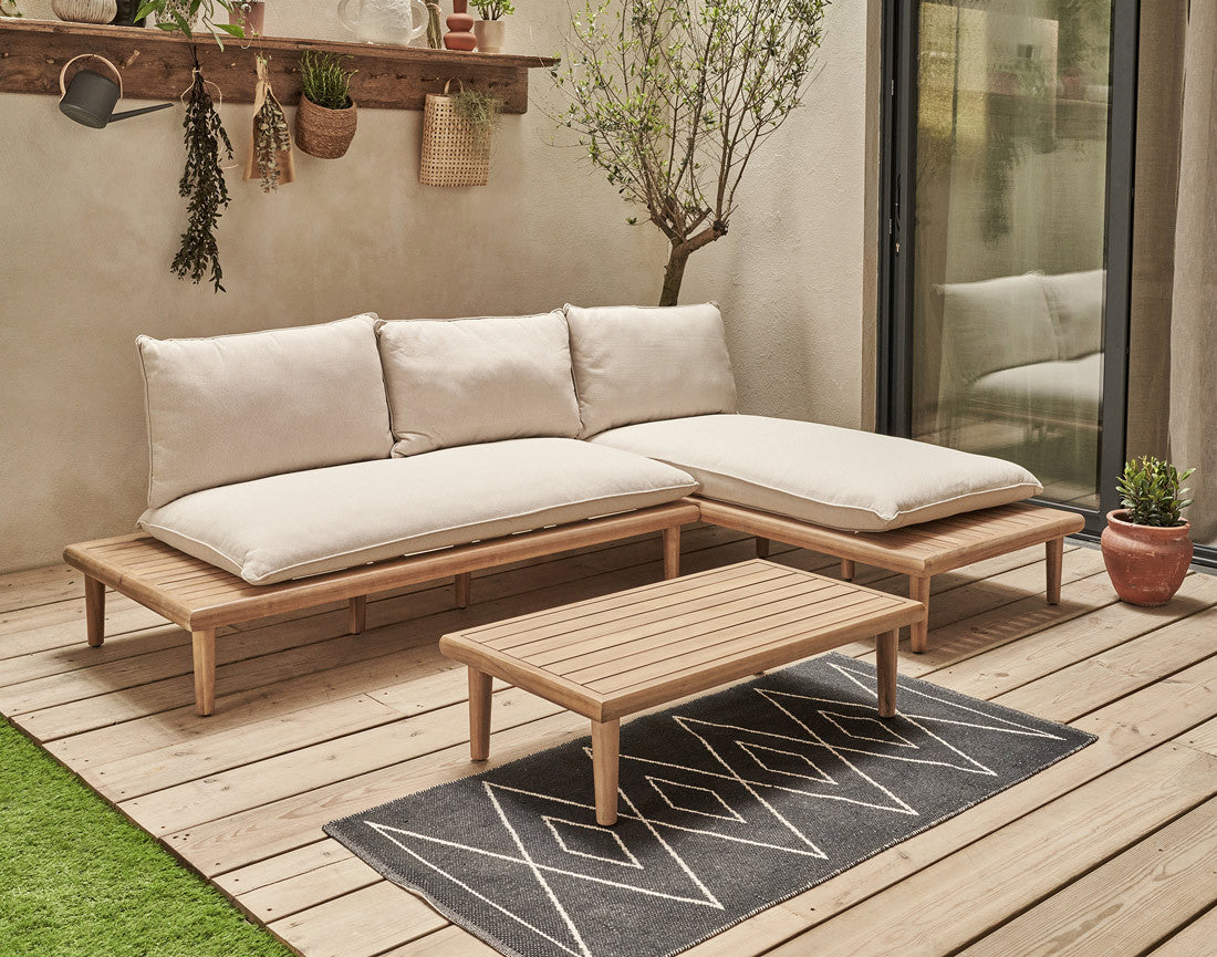 Papeete - salon bas de jardin 4 places + table – en bois d'acacia FSC® 100%